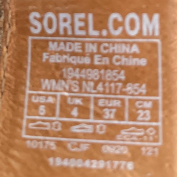 Sorel Joanie 11 High Ankle Wedge Orange Suede Laceup Sandals Size 6, Like New - Picture 5 of 10